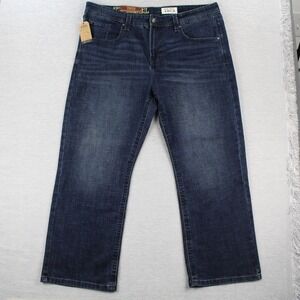 T.K. Axel Slim Boot Jeans Mens Size 40x30 Blue Dark Wash Cotton Poly Stretch